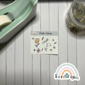 Mini Flower Doodle Matte Vinyl Sticker Sheet