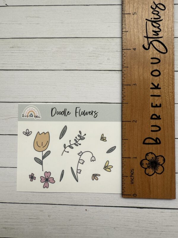 Mini Flower Doodle Matte Vinyl Sticker Sheet - Image 4
