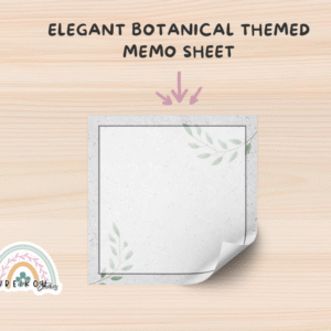 Elegant Botanical Themed Memo Sheet *Print at Home*