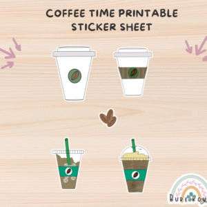 Coffee Time Printable Sticker Sheet