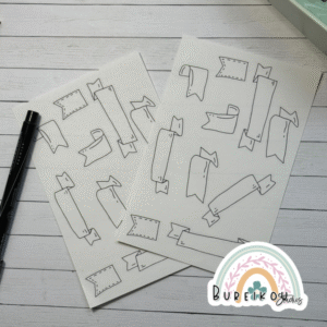 Removable Handdrawn Banner Stickers