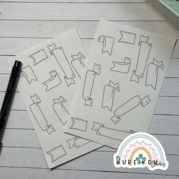 Removable Handdrawn Banner Stickers
